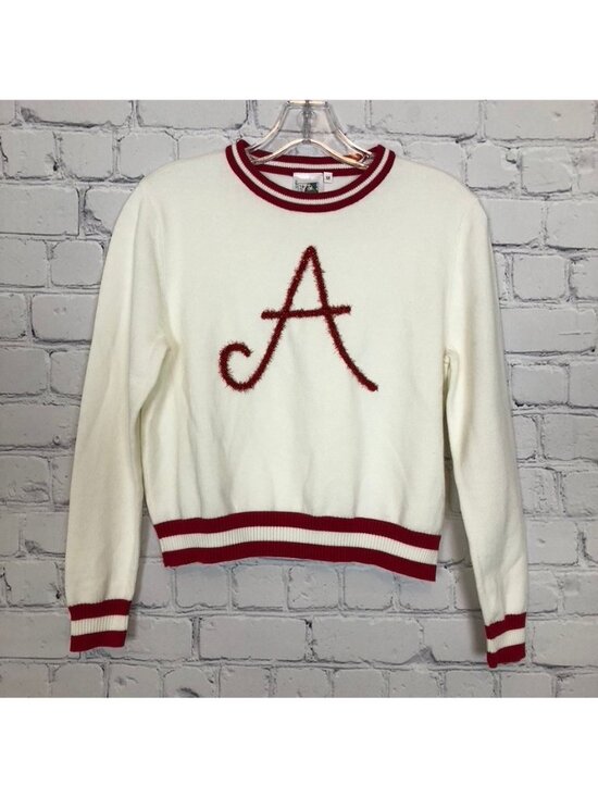 QUEEN OF SPARKLES Sweaters - Queen Of Sparkles Alabama Sweater Size M Bama Roll Tide White Crimson